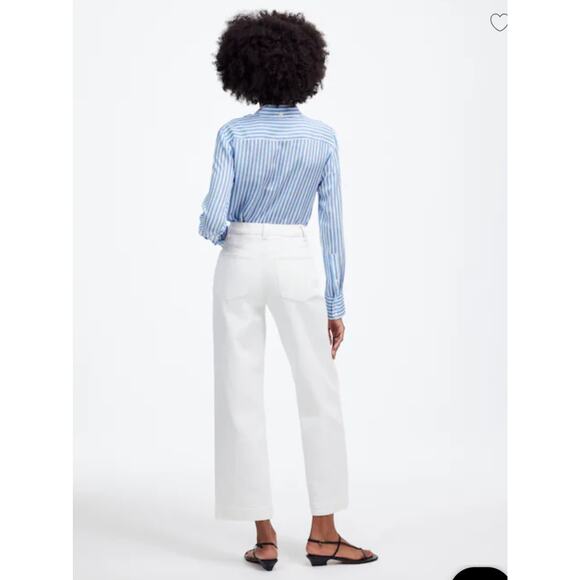 The Petite Perfect Vintage Wide-Leg Crop Jean in Tile White Size 28P - Picture 2 of 7